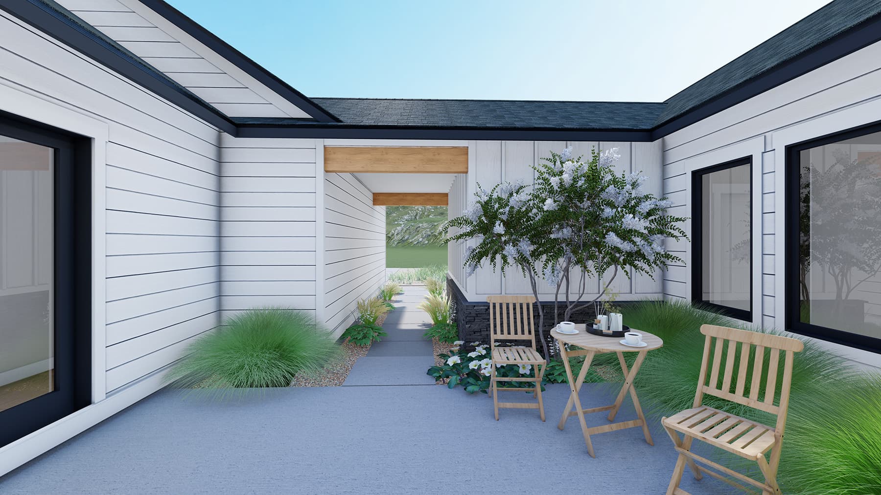 Heather Farmhouse Courtyard