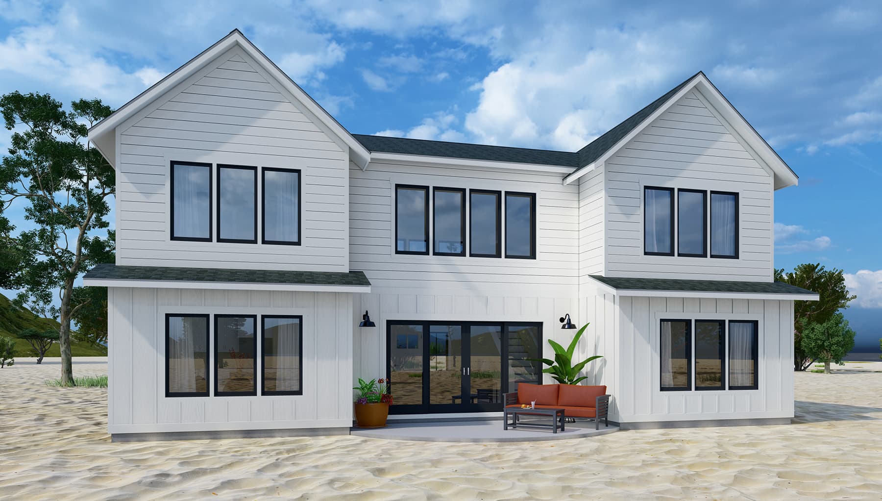 Lupine Farmhouse Rear